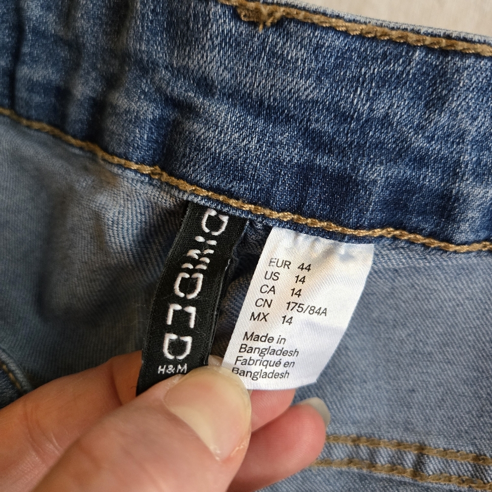 H&M Divided Super Skinny High Waist Floral Jeans Girls sz 14 - Picture 3 of 10
